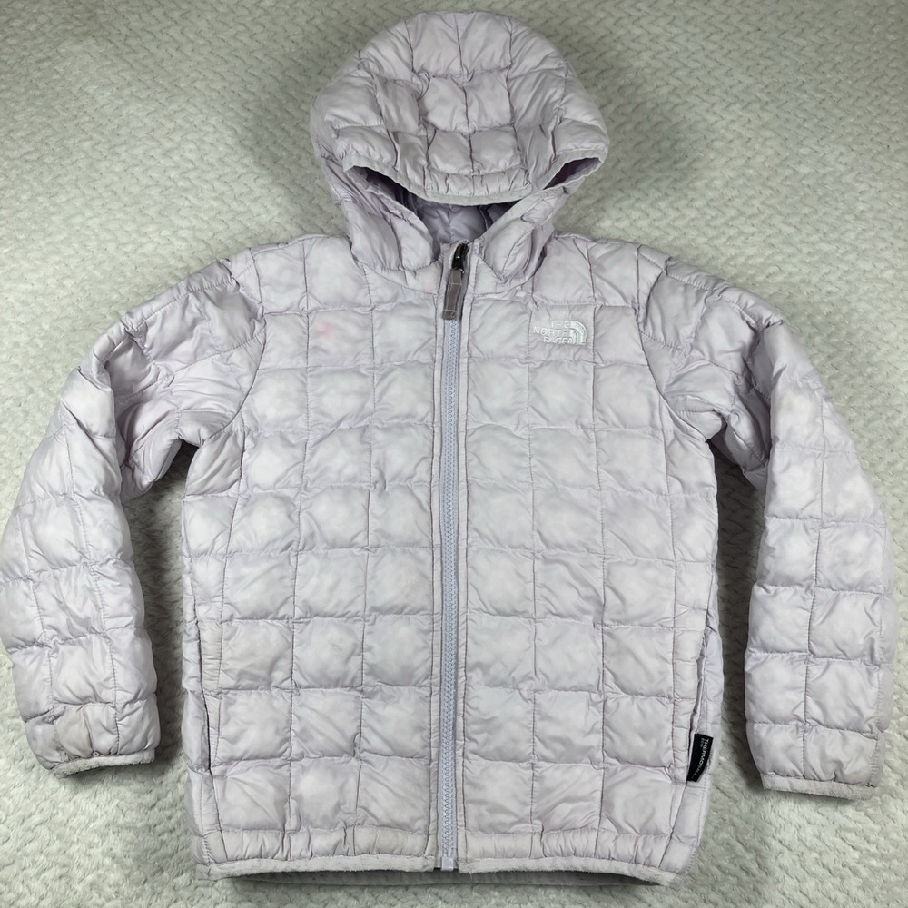 The North Face Girls Thermoball Jacket Lilac Small 7/8 Stain Outdoors